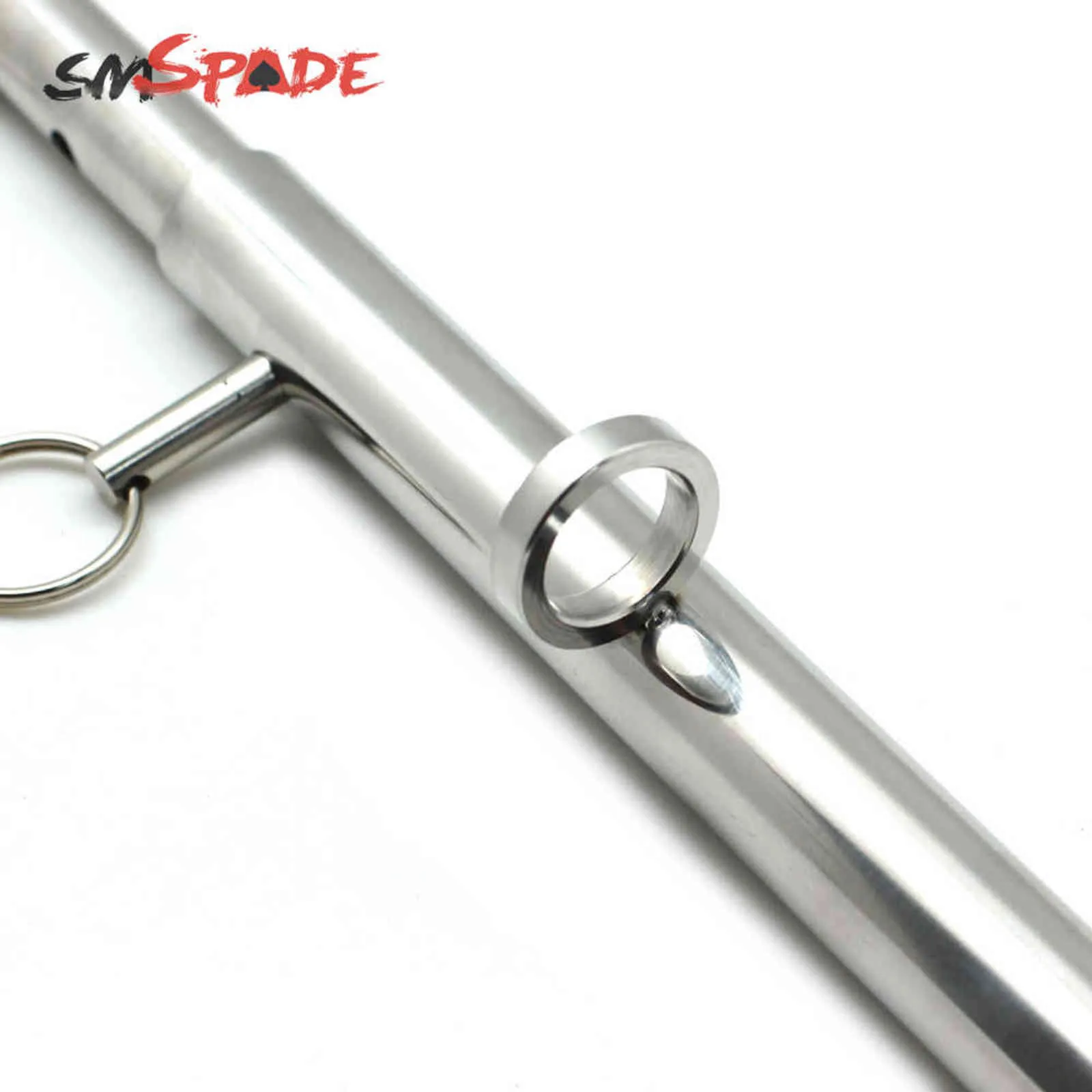 SM bondage SMSPADE avec 4 anneaux Bondage réglable extensible en acier inoxydable argent barre d'épandage ensemble pour Couples adultes jouets sexuels produits 1126