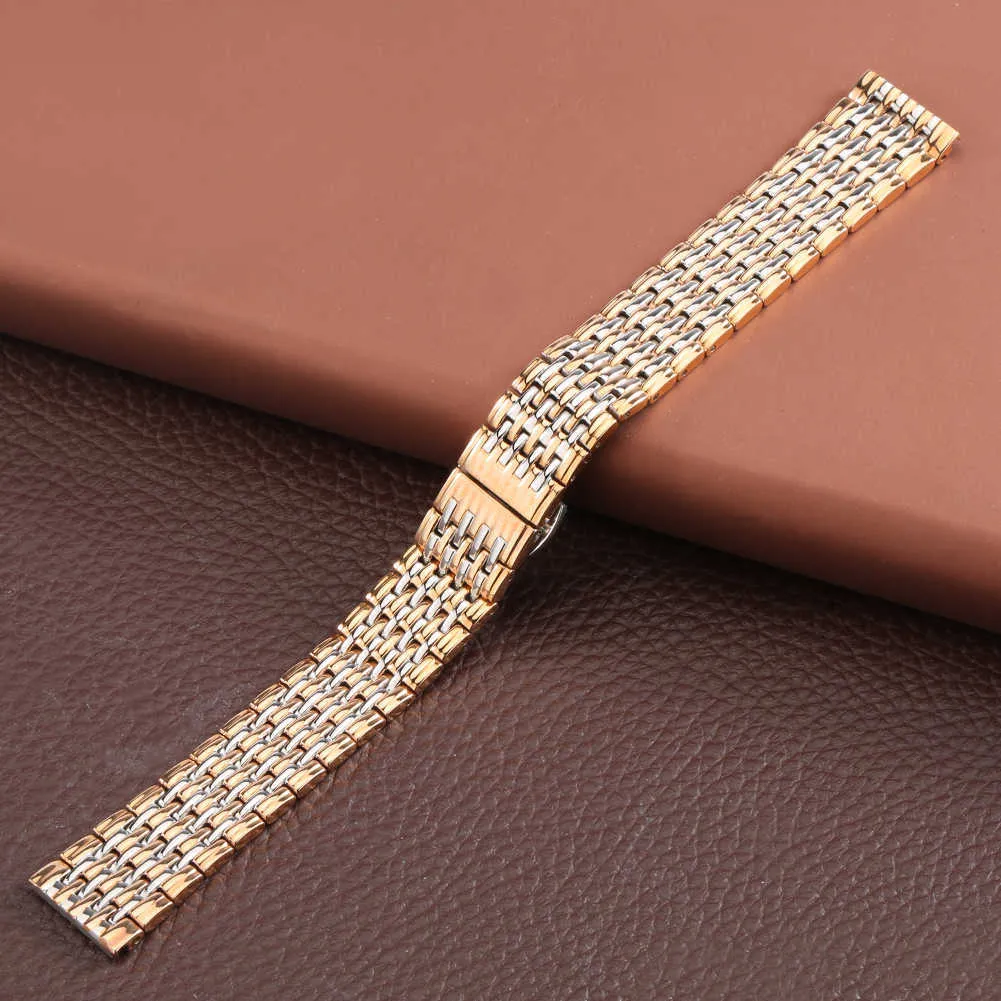 Grande de prata ouro de prata relógio de aço inoxidável para homens 20mm 22mm relógios de metal pulseira pulseira pulseira de pulso de reposição faixas de relógio H0915