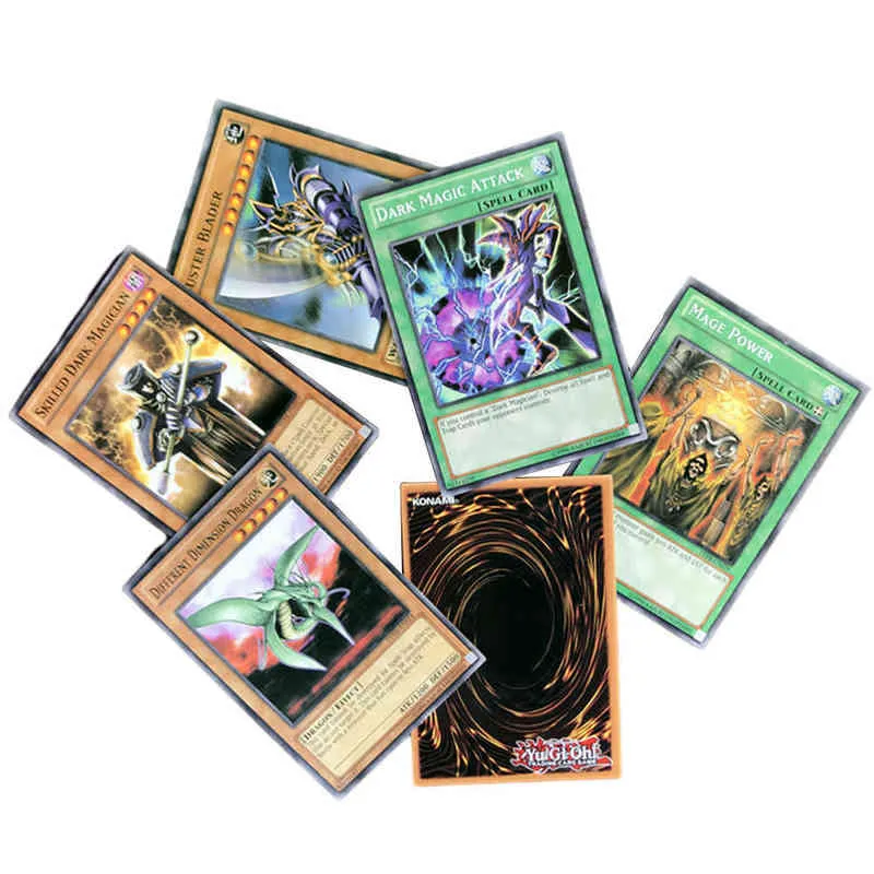 66 st engelska Yu Gi Oh-kort Yugioh Yu-Gi-Oh-kortspelande spel Trading Battle Carte Dark Magician Collection Kids Christmas Toy Y1212