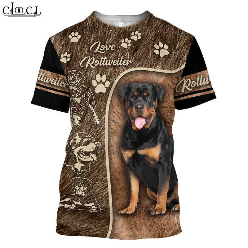 HX Bella Rottweiler Caccia 3D Stampa Uomo Donna Moda T-shirt Harajuku Abbigliamento Oversize Tee Shirts Top Drop 210707