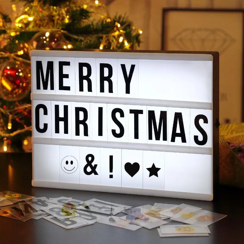 Night Lights Card Parts Of Battery Powered Light Up Message And Note Sign LED Cinema Box With Magnet Letters Smiles Symbols275Z