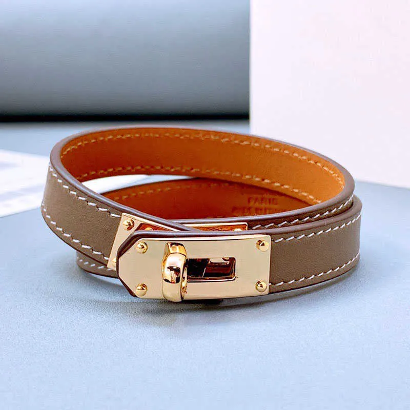 European and American Fashion Jewelry Double Round Leather Bracelet Is the Best Gift Package for Ladies and Friends Q0720