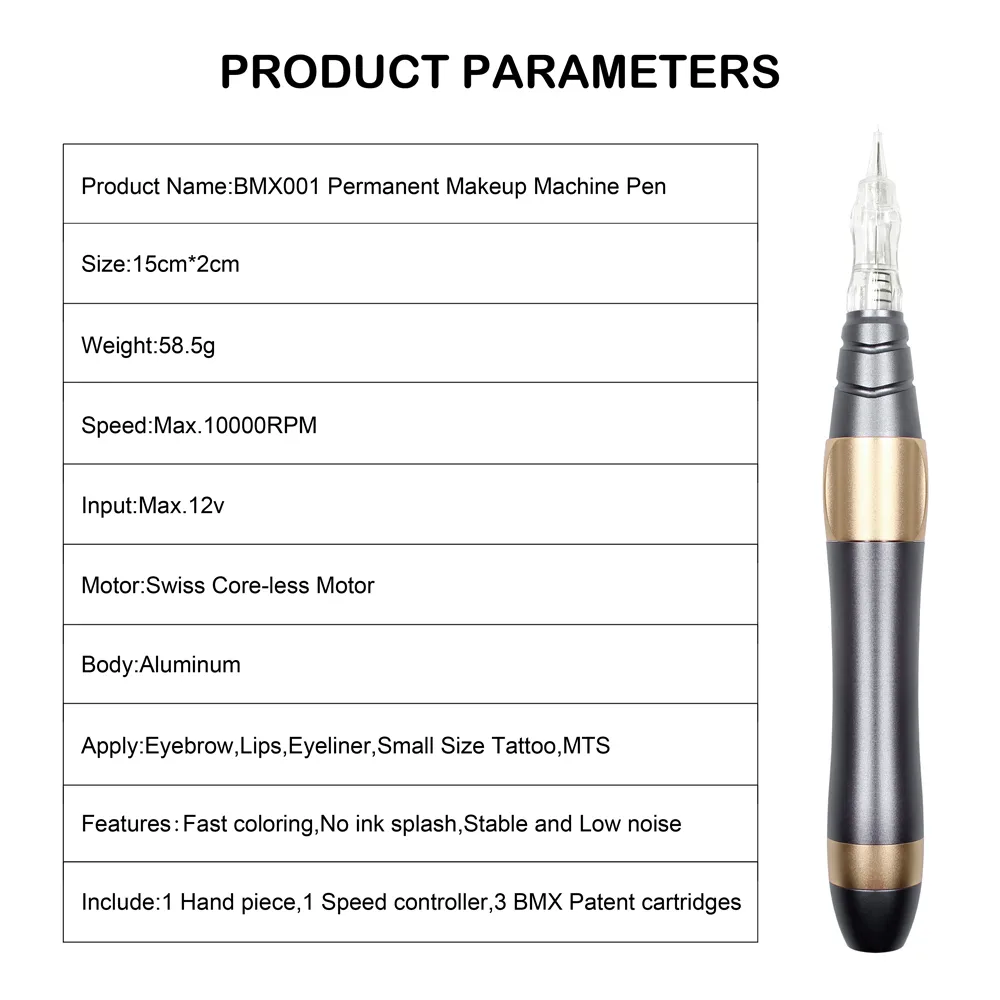 Новейшая профессиональная машинка для машины татуировки для постоянных макияжа бровей микробладирующий комплект косметики с татуировкой иглы 210324