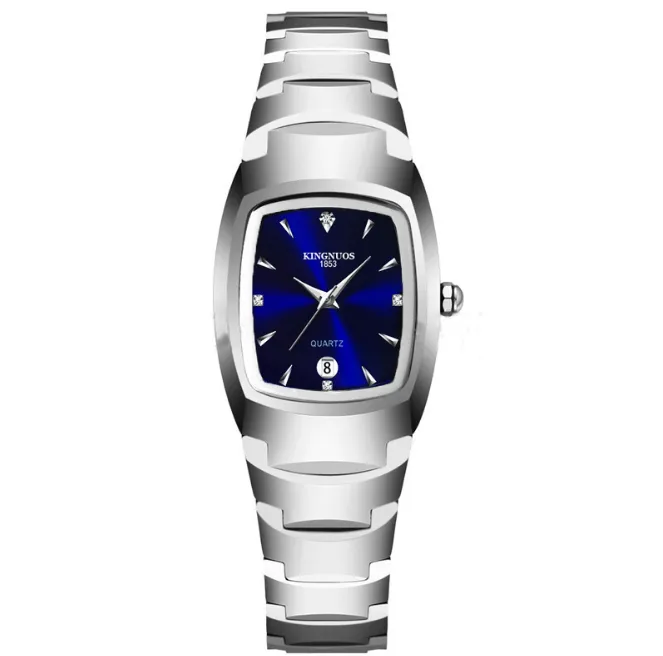 Kingnuos Luxury Lovers Couples Quartz Smart Diamond Watches 40mm Dial Mens 25mm Diameter Womens Watch Tungsten Steel Calender Wris299f