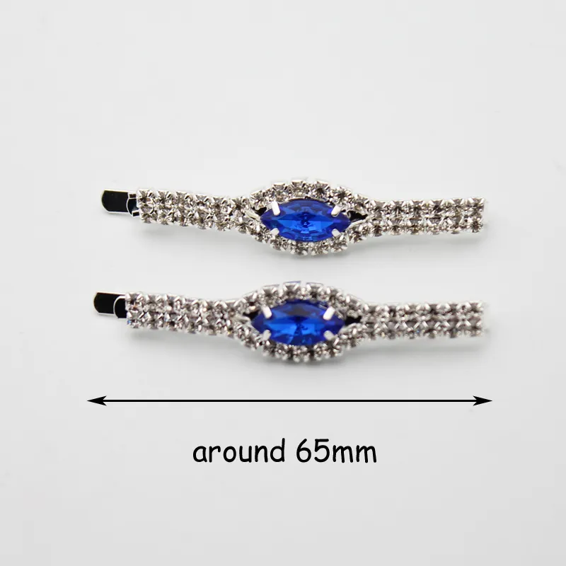 12 pièces mode porter luxe bleu cristal Barrette Diamante pince strass pinces à cheveux pour femmes bijoux accessoires