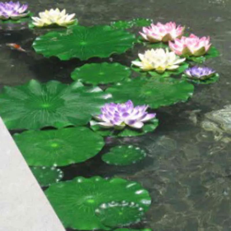Prezenty dla kobiet Symulacja Lotus Water Lotos Lotus Liść Dekoracja stawu krajobrazowa akwita
