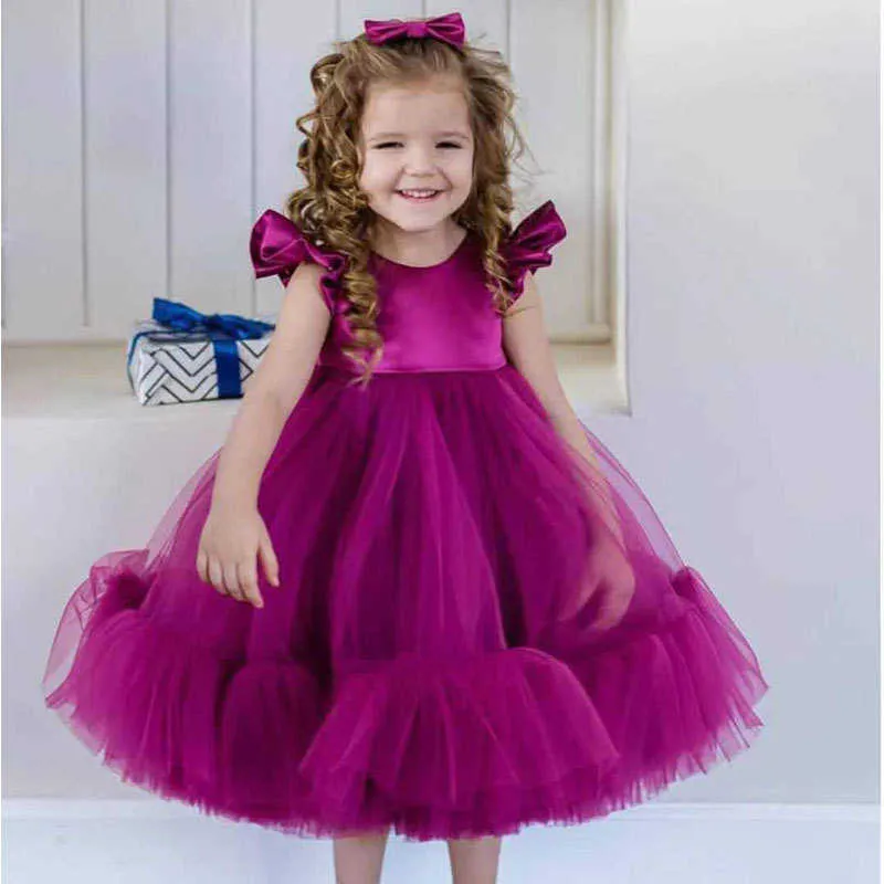 2021 Del Bambino Della Ragazza Del Vestito Elegante Tutu Della Principessa Del Vestito Le Ragazze Abito da Sera di Nozze La Ragazza Abito Abbigliamento Bambini Abiti Q0716