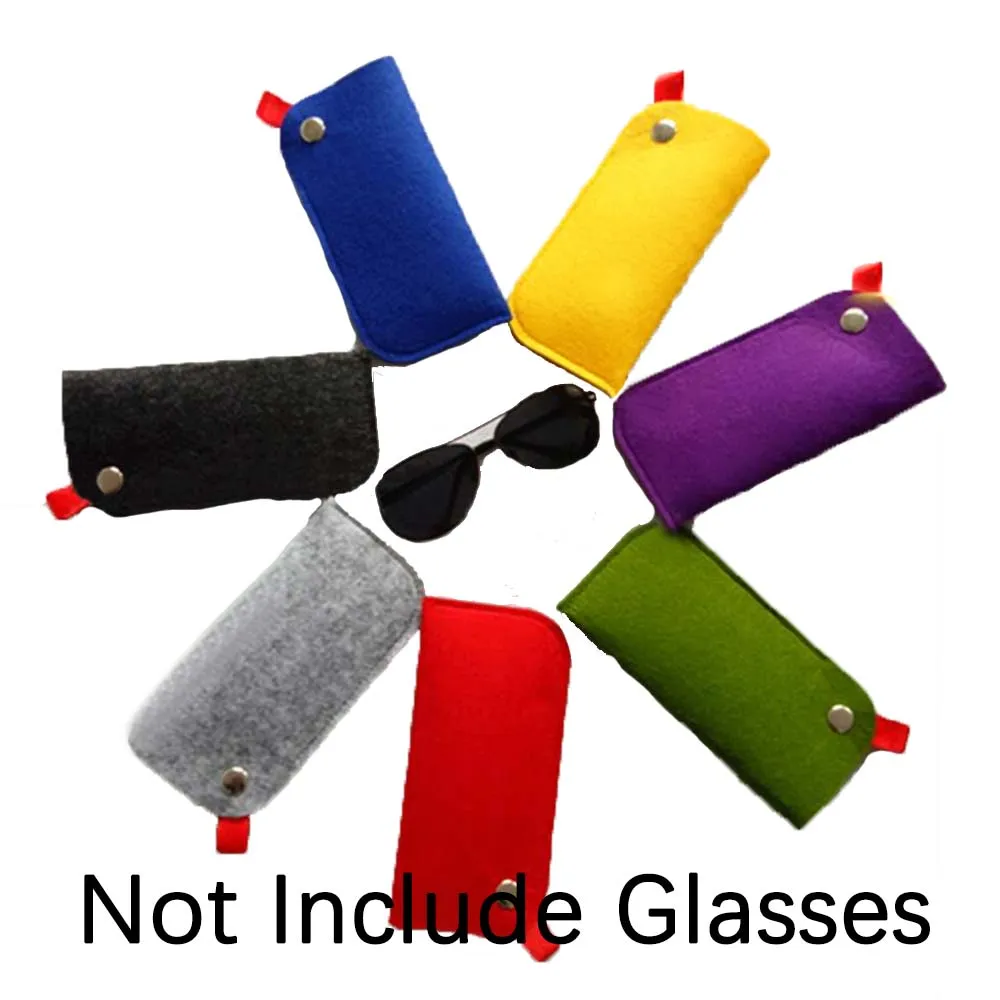 Nowe filcowe okulary przeciwsłoneczne Kolorowe cukierki okulary pudełko miękkie okulary torebka okulary akcesoria 2924284