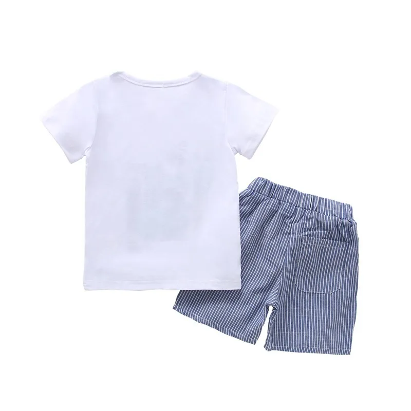 Peuter Baby Boy Outfit Children's Set Cartoon Dragon Print Leuke Zomer T-shirt + Shorts Suits 210326