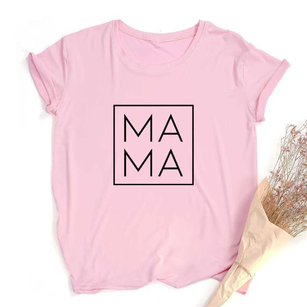 Mama vierkante print vrouwen zomer tshirt moeder leven korte mouw grafische tees cadeau voor moeder vrouwelijke harajuku tshirt camisas mujer X065098548