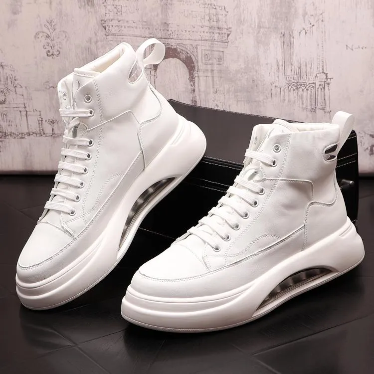 Hoge Top Heren Mode Ademende Casual Schoenen Dagelijkse Witte Klassieke Slijtvaste schoenen Hip Hop Sneakers Ronde Neus Atletische Loafers