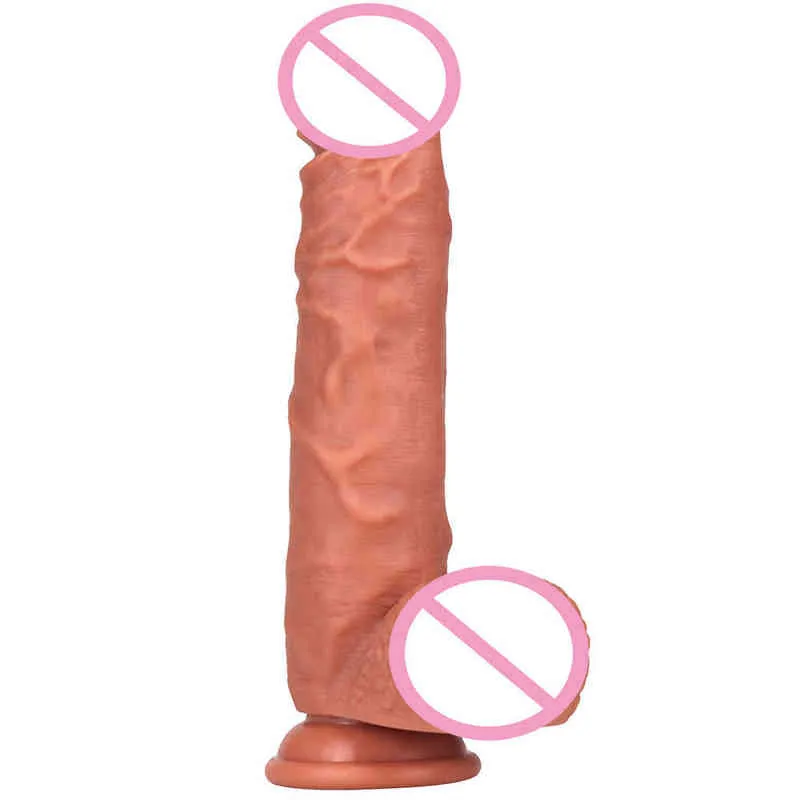 NXY Dildos Anal Toys Двойной слой жидкий силиконовый мягкий и толстый жеребец, симулятор пениса женский фаллоимитатор для взрослых секс продукты JJ 0225