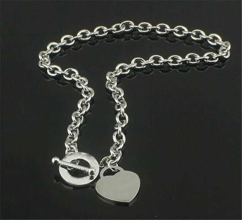 925 Silver Love Necklace Bracelet Set Wedding Statement Jewelry Heart Pendant Necklaces Bangle Sets 2 In 12759