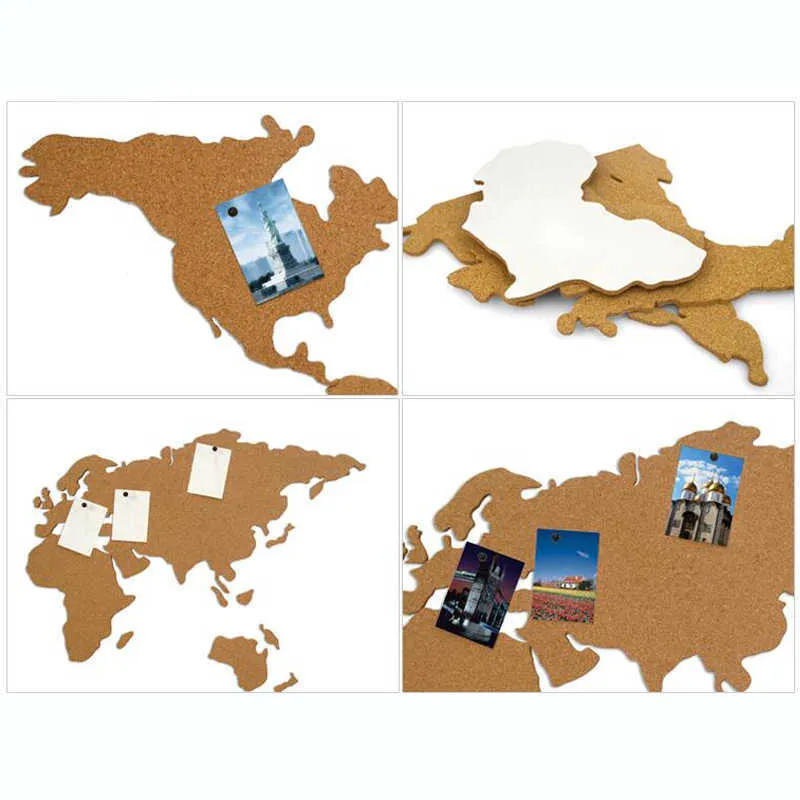 Mappa del mondo da parete in legno di sughero Phellem Mappa del mondo ufficio, scuola, decorazione della casa, mappa, bacheca di sughero, perni adesivi, mappa di legno 210914