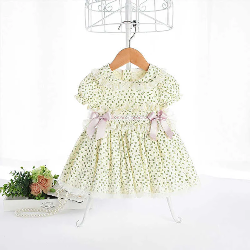 2021 Summer Baby Girl Robe Princesse Nouveau-né Filles Vêtements Robe de baptême Robe de fête d'anniversaire pour bébé 0-3Y Enfants Robes Q0716