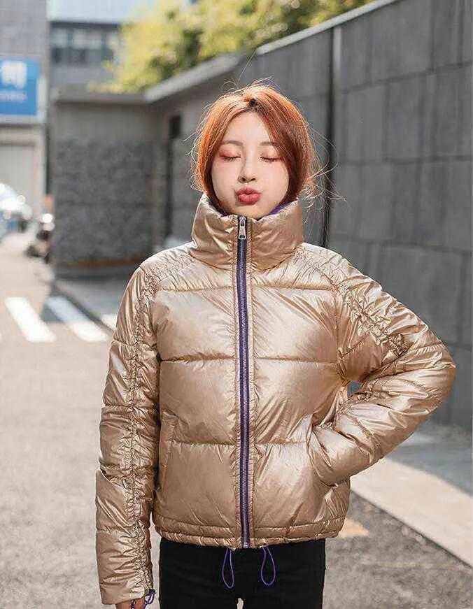 سترة إمرأة الشتاء معاطف المرأة قصيرة القطن عارضة الأزياء الدائمة طوق جاكيتات الدافئة ستر الإناث معطف معطف 211216