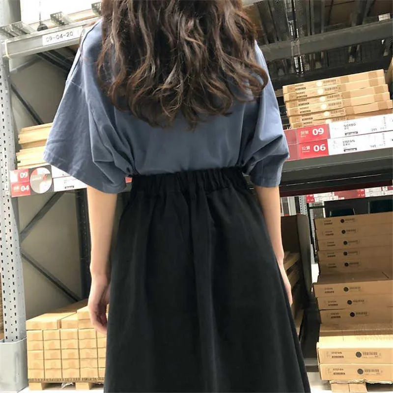 Grande taille 5XL Streetwear Harajuku jupes longues pour femmes élégant élastique taille haute Maxi jupe noir kaki armée vert Cargo jupe 210619