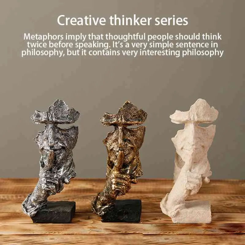 Nordic Simple Abstract Sculpture Figurine Ornaments Thinker Statue Home Office Modern Art Resin Decor Christmas Decoration Gifts137904162