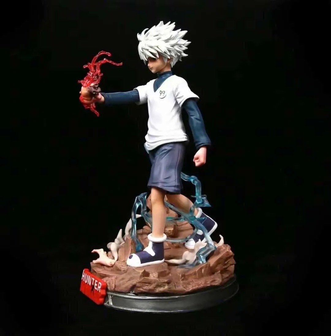 27cm 애니메이션 헌터 x 헌터 Killua Zoldyck 애니메이션 피규어 PVC 액션 피규어 장난감 일본 Collectible Model 인형 선물 Q0722