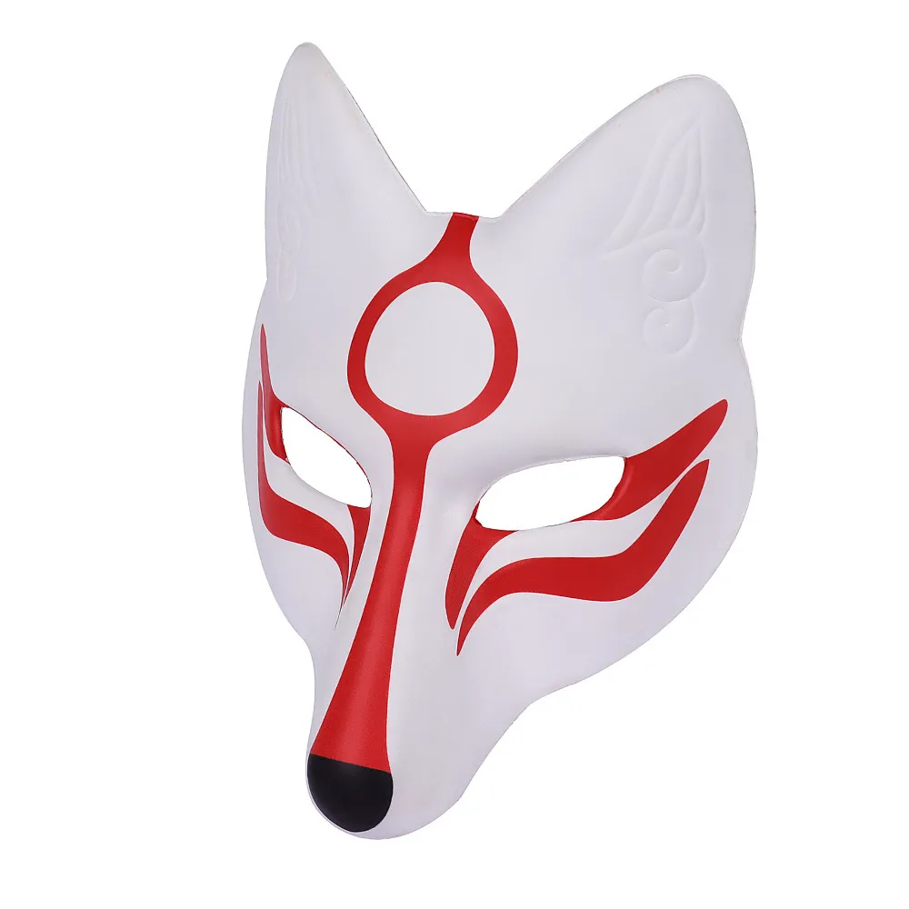 Anime Manga japonais classique fille en cuir PU EVA masque de renard blanc accessoires de scène Cospaly