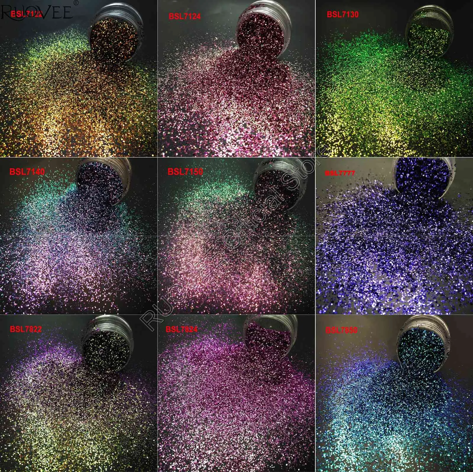 Chameleon Glitter Mieszany Metalowy Lustre 0.4mm Sześciokąt Kształt Dust Nail Art Dla Craft Makeup FacePainting DIY Akcesoria