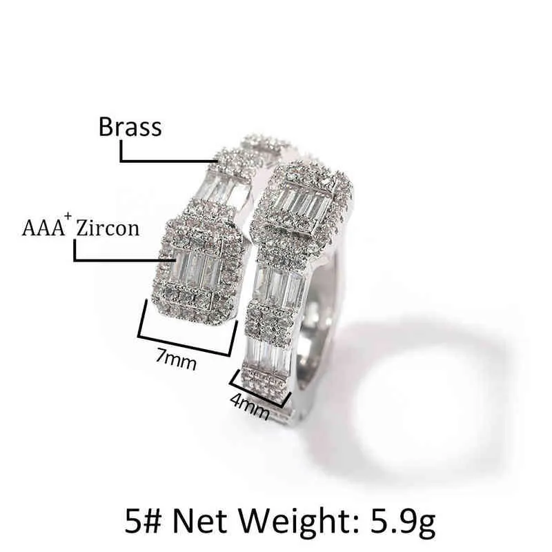 Uwin Baguette Ringen Full Bling Iced Out Cubic Zirkoon AAA Luxe Mode Hiphop Sieraden Gift Drop 211217