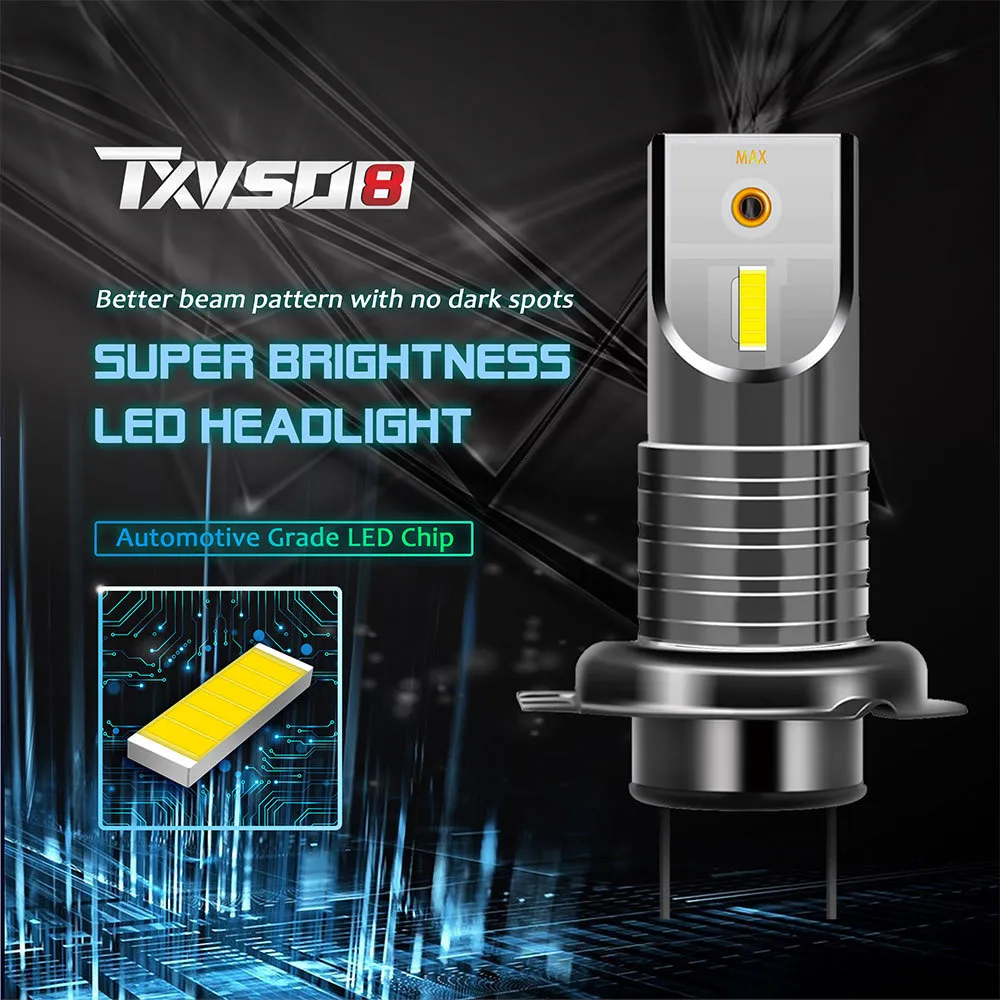 TXVSO8 2020 H7 LED Canbus Mini Lichter Auto 55W/Birne Universal Diode Lampen 6000K Super Helle Scheinwerfer für Automobil 26000LM