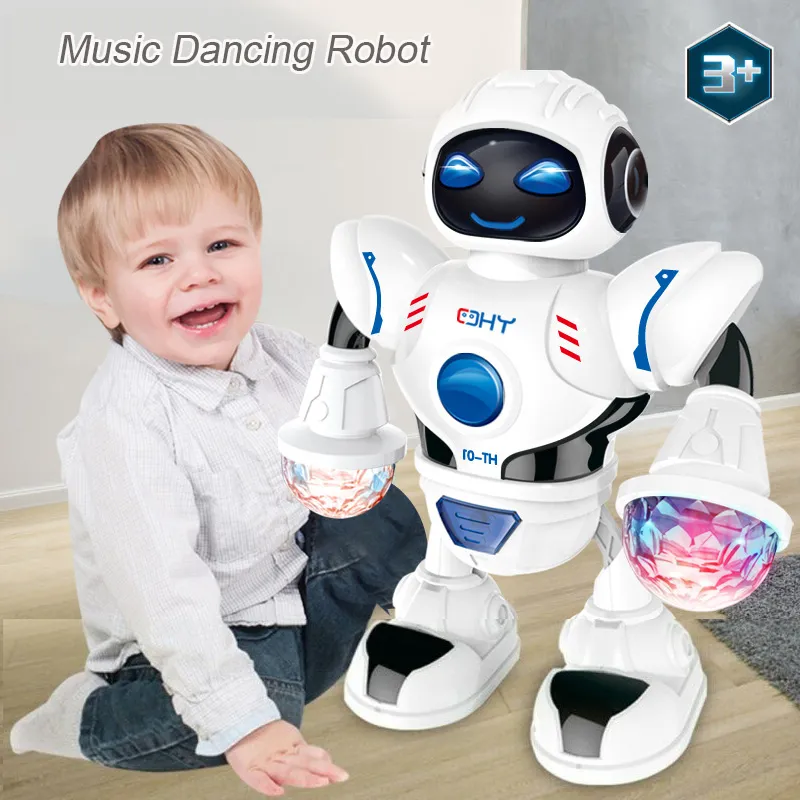 Eletrônica RobotsDazzling Música Robô Brilhante Brinquedos Educativos Eletrônico Passeio Dança Smart Space Robot Kids Music Robot Brinquedos