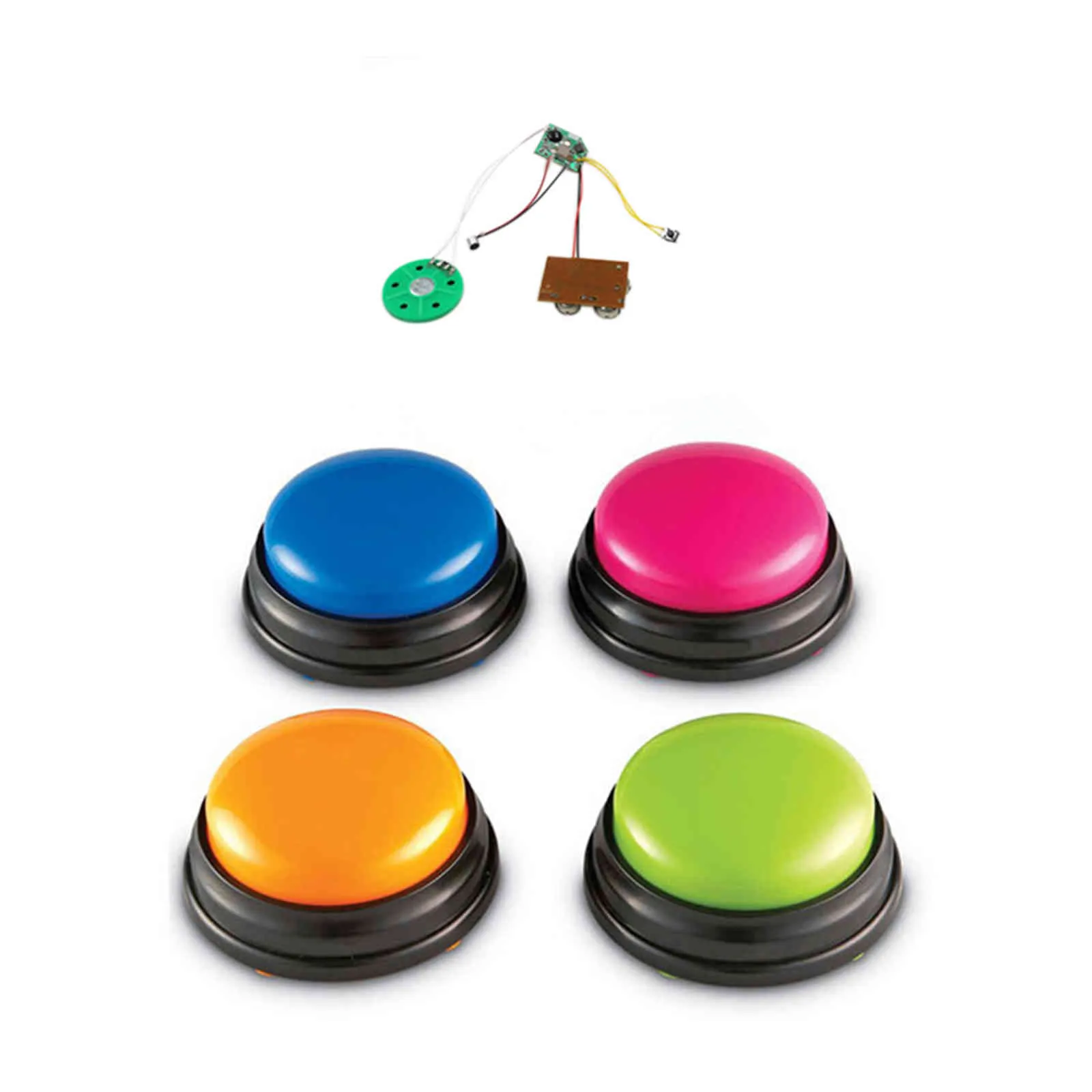 Inspelning av ljudknapp liten storlek enkel bär röst för barn interaktiva leksaks svarsknappar orangepinkbluegreen brus maker7180902