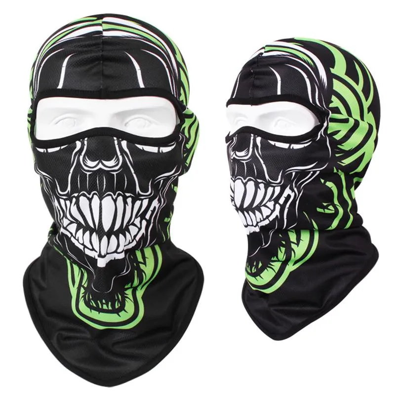 Cykelmössor masker Skull Print Bandana Balaclava Full Face Mask Scarf Outdoor Fishing Hunt Handing Neck Gaiter Cover Shield220w