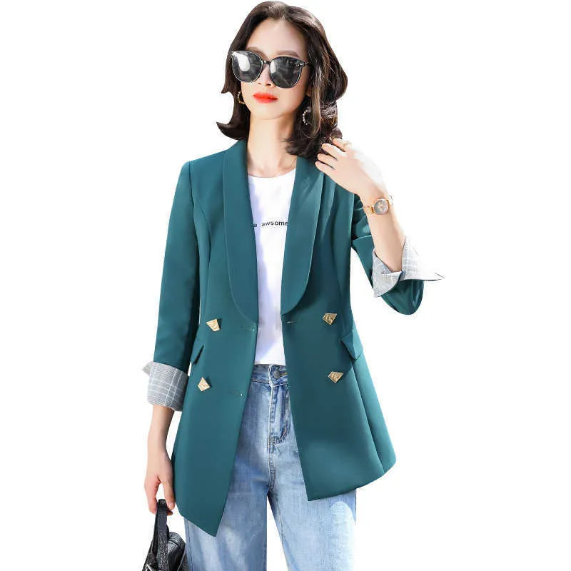 Professional women's office pants skirt two-piece suit High quality autumn and winter slim fit jacket waist 210527