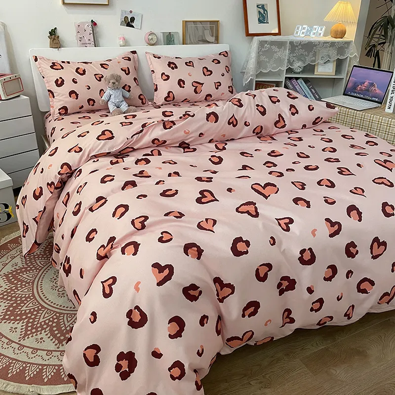 Geometrische Cartoon Ice Stof Beddengoed Set Loveheart Kids Dekbedovertrek 220x240 Queen King Bedclothes laken