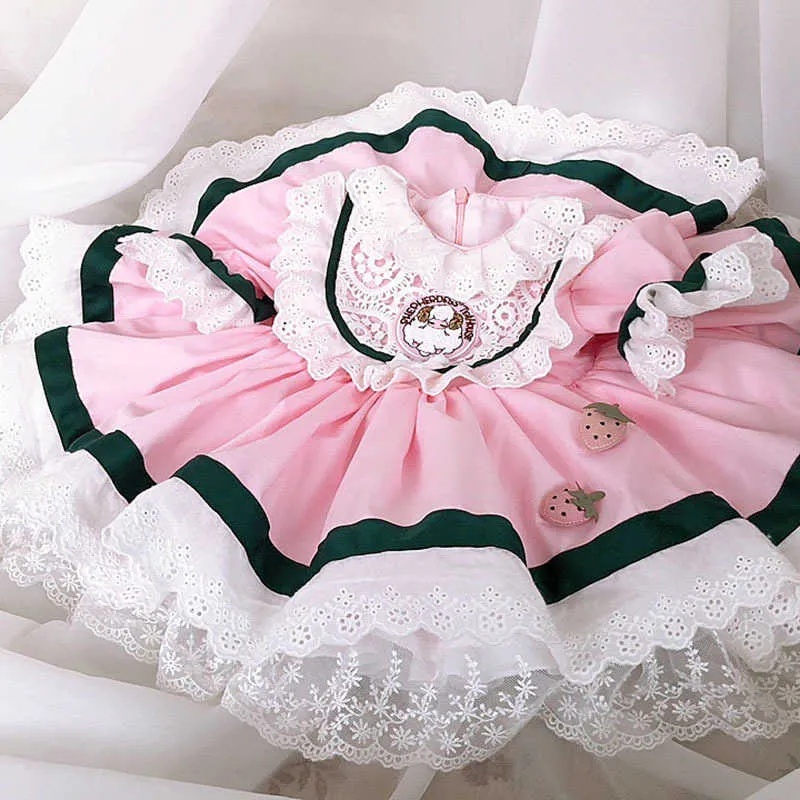 Baby Mädchen Lolita Kleid Kinder Spanisch Prinzessin Kleider Spitze Cartoon Nette Ballkleid Kleider für Mädchen Geburtstag Party Vestidos 210615