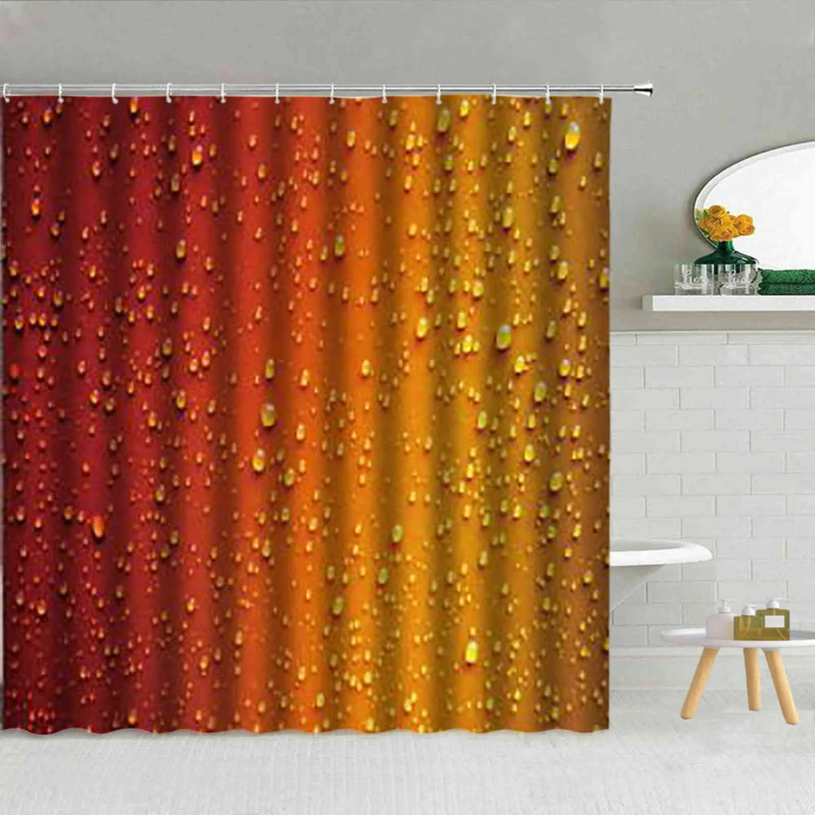 RainDrops Bubble Bubble Curtain Gota de Água Azul Cor Fundo Do Banheiro Decoração Moderna Criativa Impermeável Material Cortinas Set 211116