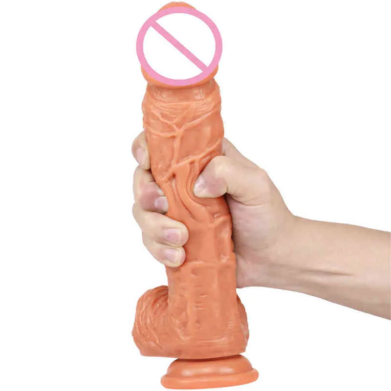 NXY Dildos Anal Toys Manly Thick Double layer Liquid Silica Gel Simulation Big Yang with False Penis Plug Masturbation Dilator Adult Sex Toy 0225