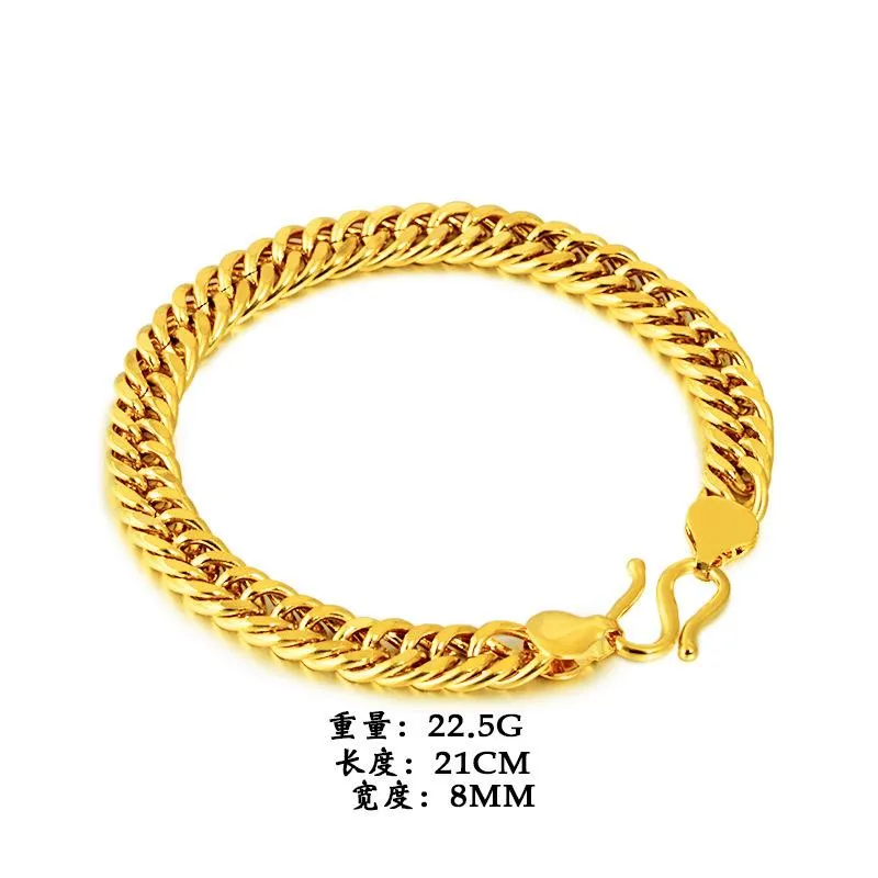 Ketten 8mm 22K Gold gefüllt Halskette Schmuck für Männer Frauen Bijoux Femme Collare Mujer Naszyjnik Solide Bizuteria268c