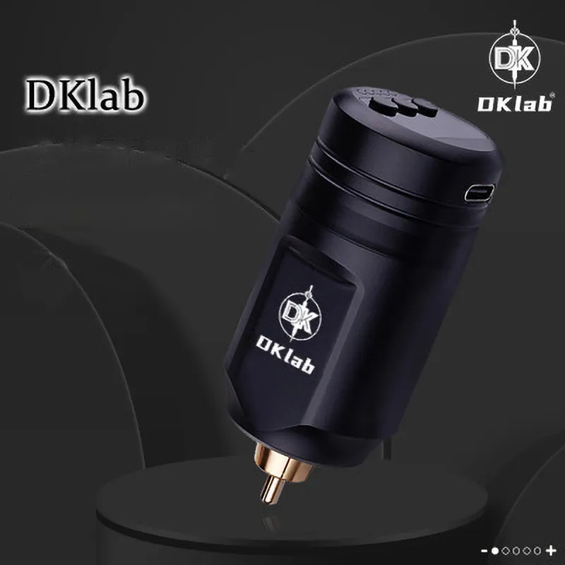 Dklab Wireless Tattoo Machine Power Supply Rechargeable Lithium Polymer 1600Mah Battery USB Charging 5 Level Adjustment5200290