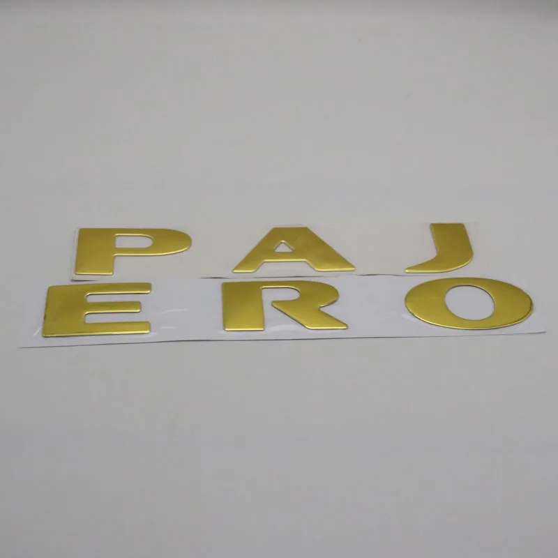 For Mitsubishi Pajero Emblem Car Sticker Auto Accessories Front Hood Chrome Silver Gold Black ABS Letters Badge Logo Nameplate7830948