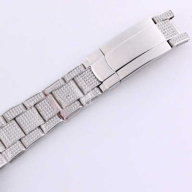풀 다이아몬드 남성 시계 40 6mm 자동 기계식 시계 다이아몬드 베젤 방수 사파이어 손목 시계 다이아몬드 스터드 몬트 250K
