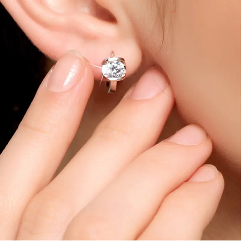 Ohrstecker Für Frauen Koreanischen Stil Engel Kuss Zirkonia Silber Farbe Ohrring Party Geschenk Modeschmuck KAE109