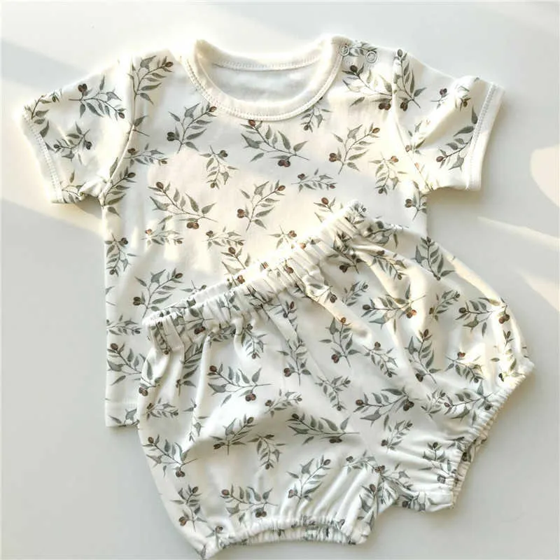 Piao Baby-Sommerkleidungssets können als Schlafanzug oder Spielanzug für Kinder, Jungen, Mädchen, T-Shirt, Pumphose, Outfit 210619 verwendet werden