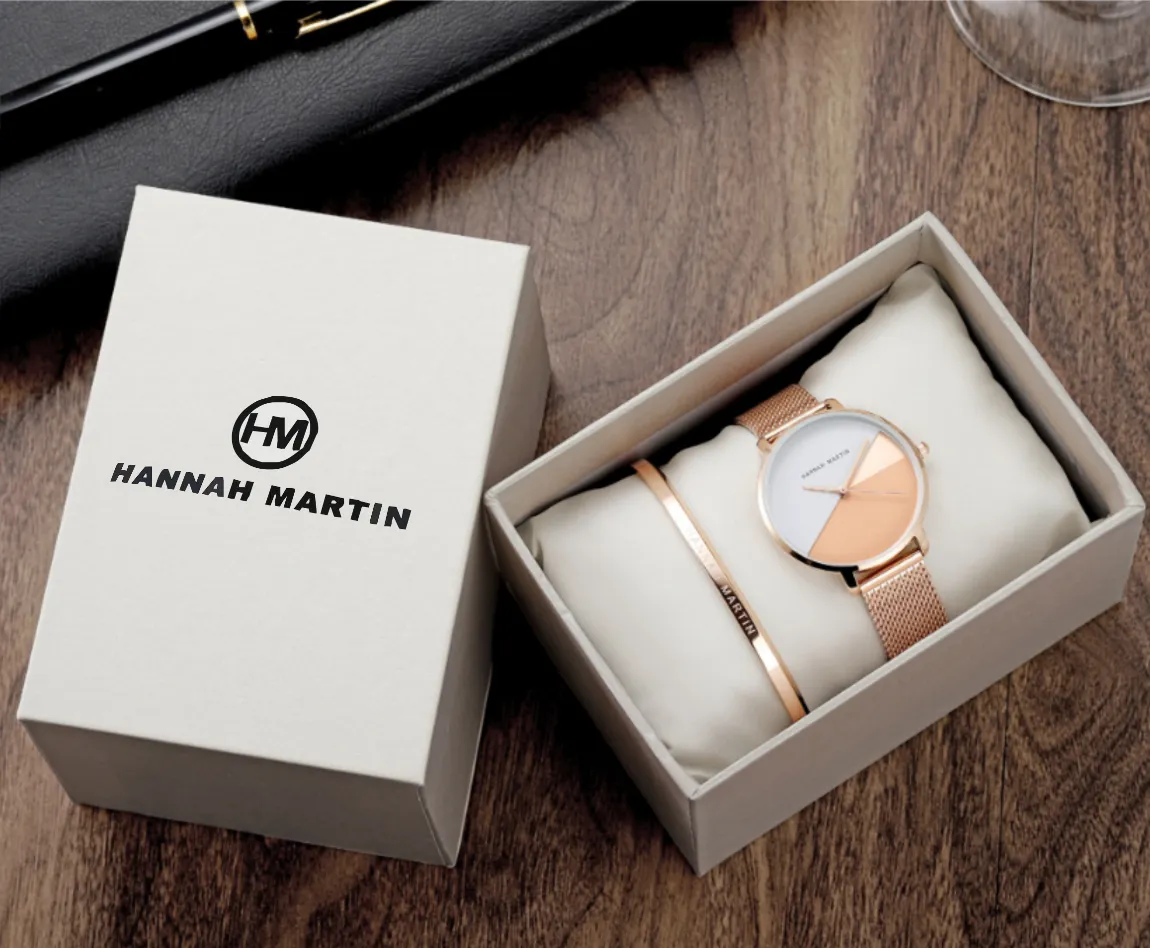 Najlepsza marka wysokiej jakości pudełko na zegarki i bransoletka z regulacją narzędzi pakiet papierowy biały kolor