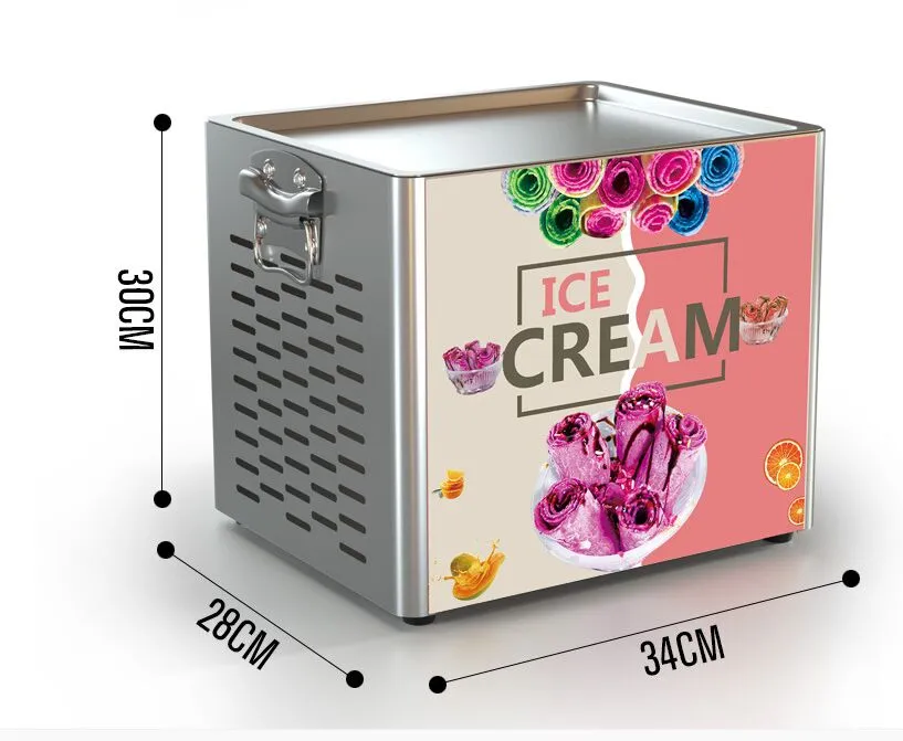Machine à rouler les outils de crème glacée thaïlandaise, petits yaourts frits électriques pour 3060