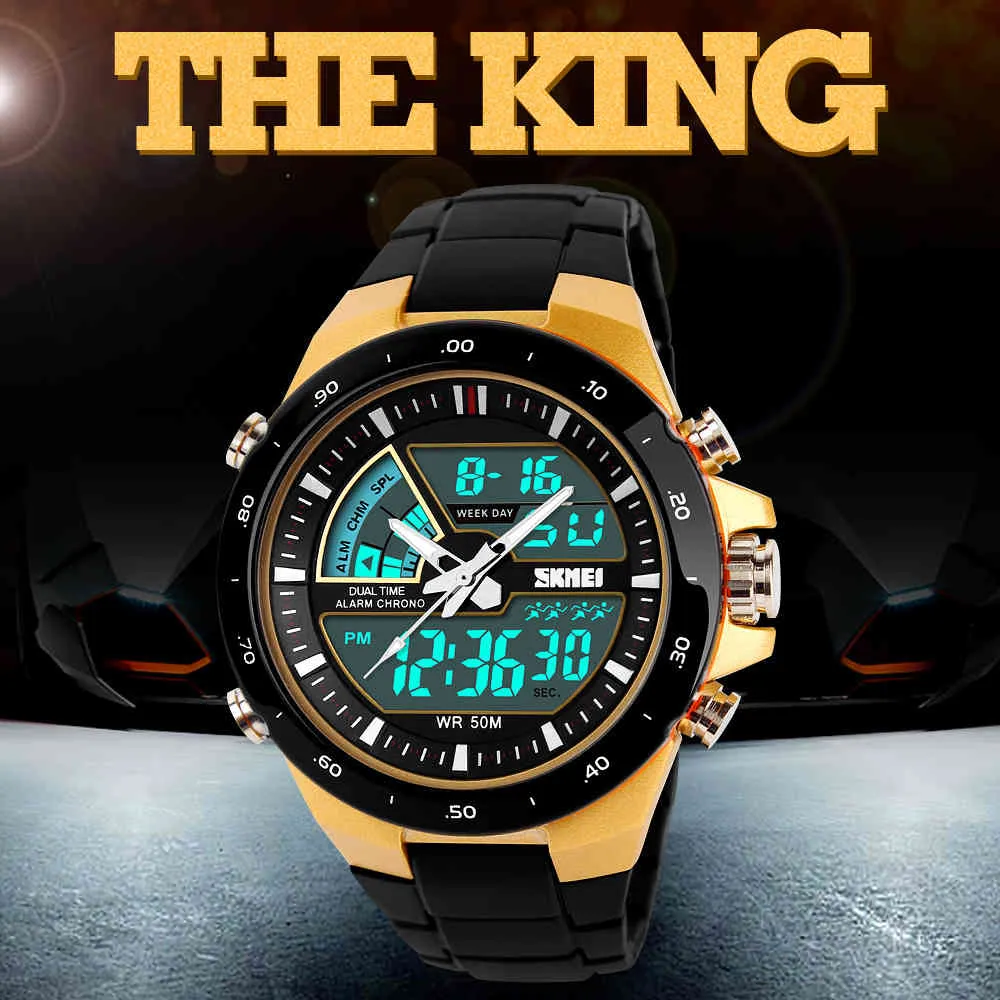 Skmei Sport Watch Men Army Dive Casual Alarm Clock Analog Waterproof Military Chrono Dual Display Wristwatches Relogio Masculino X247T