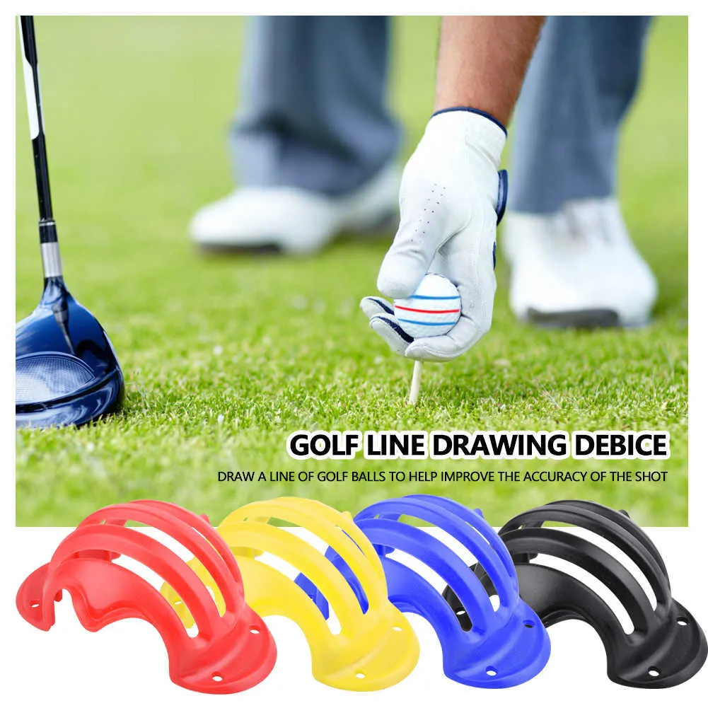 Golf Ball Liner Set Golf Ball 4 Alinhamento Linha Marcador com 2 penas Modelo Desenhar ferramenta de treinamento de golfe golfe