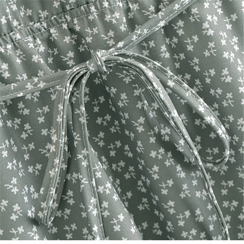 V-neck floral print elegant long dress for lady Butterfly sleeve belt fashion women's Draped vintage chic girl 210430