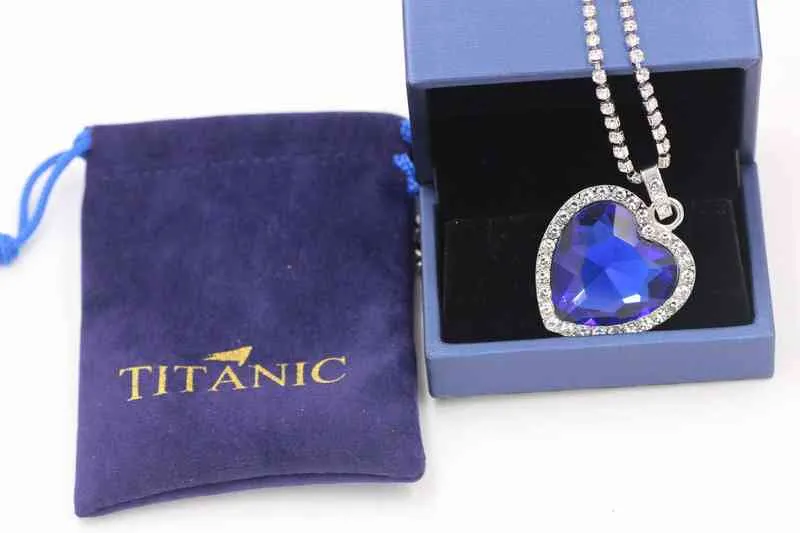 Ожерелье с кулоном «Титаник Сердце океана» с синим сердцем «Любовь навсегда» бархатная сумка Y1218239w