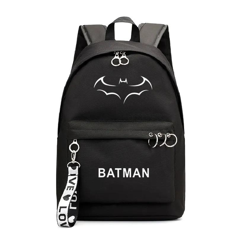 Dc super-héros entourant Batman sac à dos lumineux impression collège Style fille ruban Bag2768