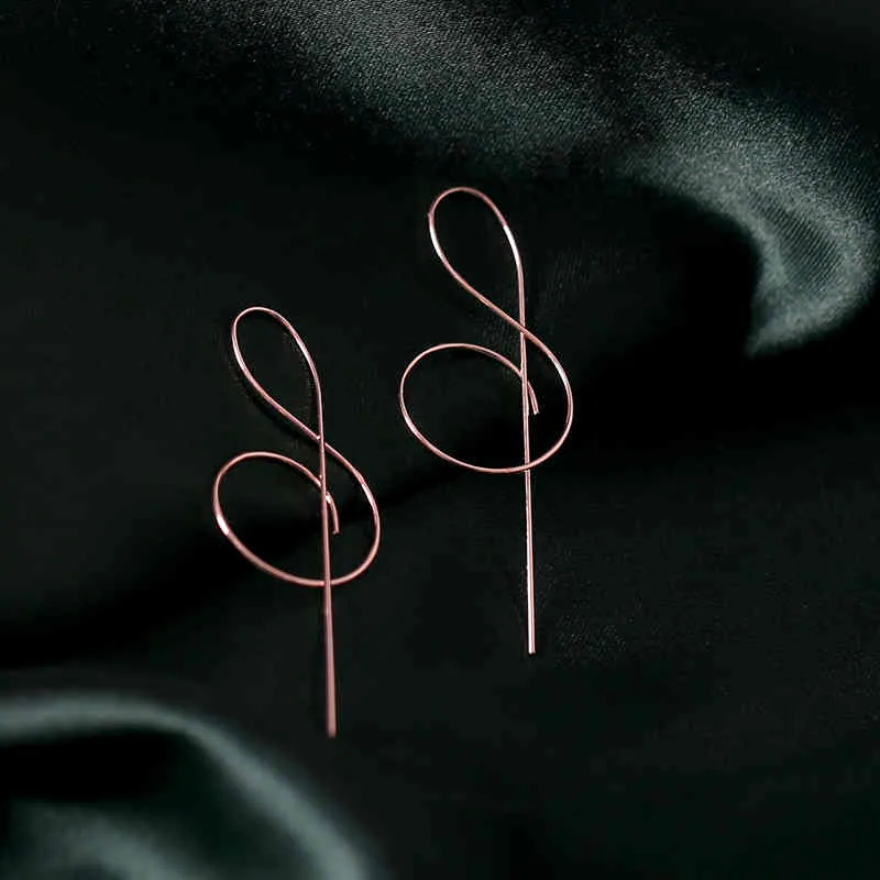 2022 Trendy Musik Symbol Ohrringe für Frauen Einfache Violinschlüssel Hinweis Ohrringe Fashiontemperament Weiblich