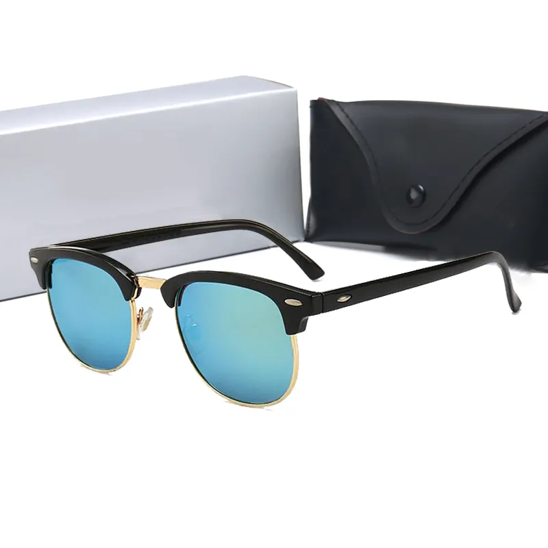 Mode-Trend Halbrahmen Männer Frauen Ray Sonnenbrille Retro Fahren UV400 Sonnenbrille PC Legierung Luxus Verbote Designer Marke Metall fra2321